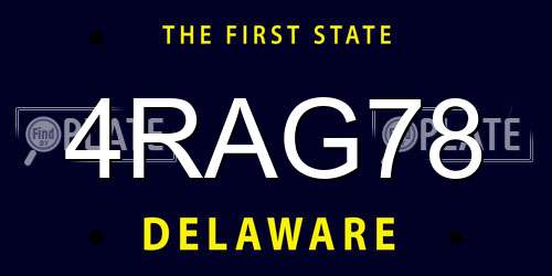 4RAG78 Delaware License Plate