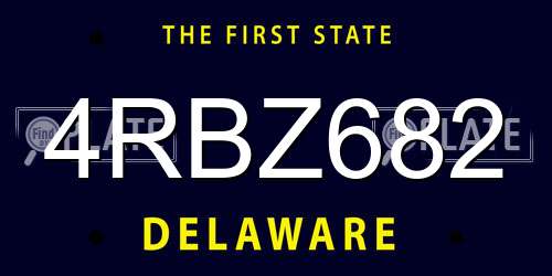 4RBZ682 Delaware License Plate