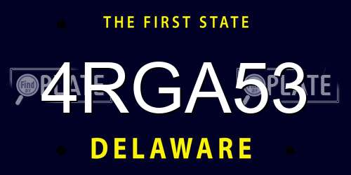 4RGA53 Delaware License Plate