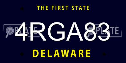 4RGA83 Delaware License Plate