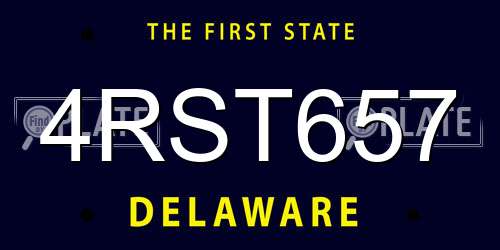 4RST657 Delaware License Plate