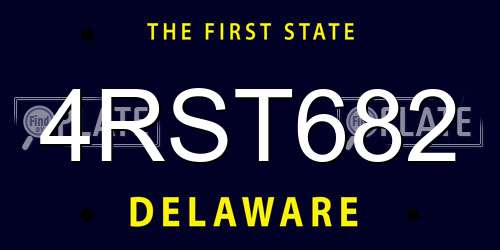 4RST682 Delaware License Plate