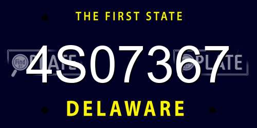 4S07367 Delaware License Plate
