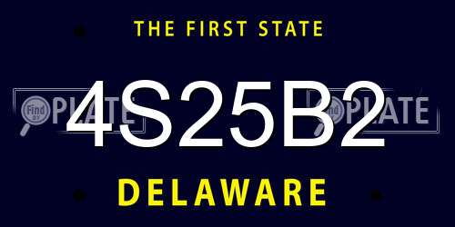 4S25B2 Delaware License Plate