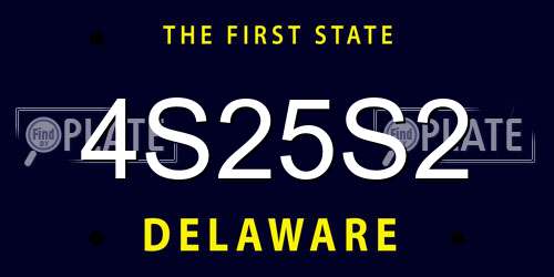 4S25S2 Delaware License Plate