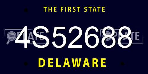 4S52688 Delaware License Plate