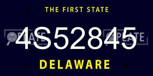 4S52845 Delaware License Plate
