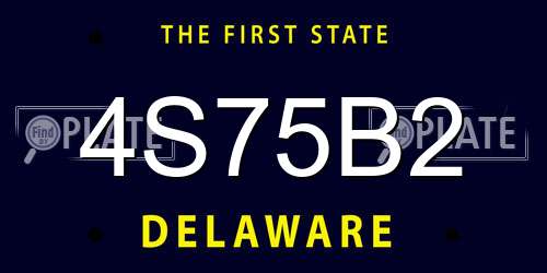 4S75B2 Delaware License Plate