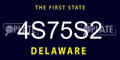 4S75S2 Delaware License Plate