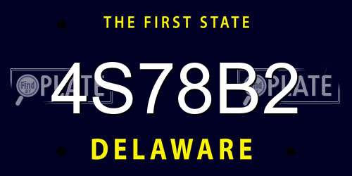 4S78B2 Delaware License Plate