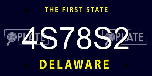 4S78S2 Delaware License Plate