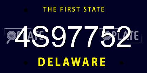4S97752 Delaware License Plate