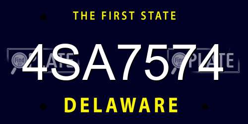 4SA7574 Delaware License Plate