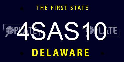 4SAS10 Delaware License Plate