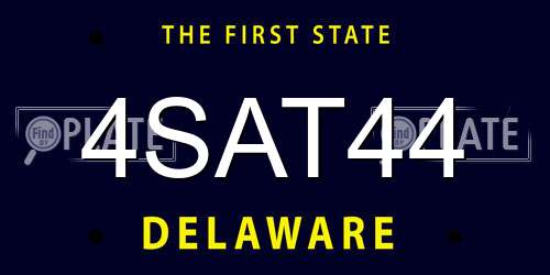 4SAT44 Delaware License Plate