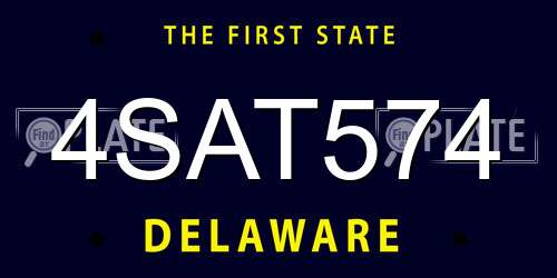 4SAT574 Delaware License Plate