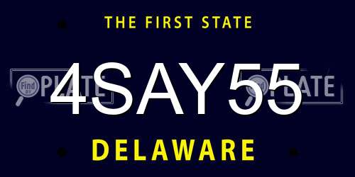 4SAY55 Delaware License Plate