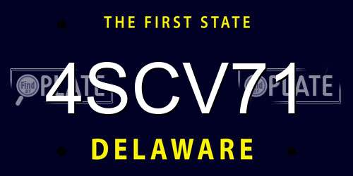 4SCV71 Delaware License Plate