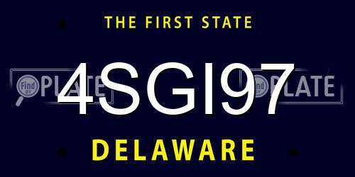 4SGI97 Delaware License Plate