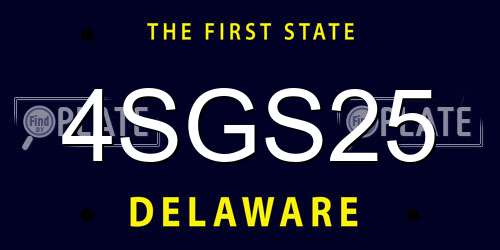 4SGS25 Delaware License Plate