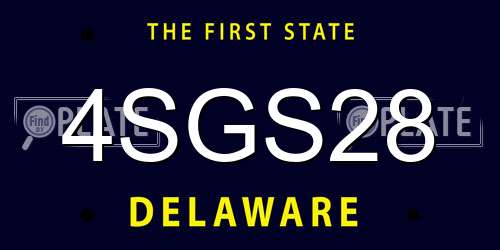 4SGS28 Delaware License Plate