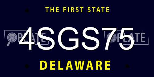 4SGS75 Delaware License Plate