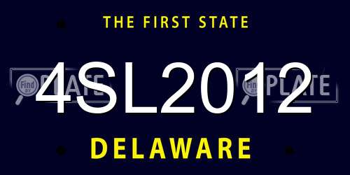 4SL2012 Delaware License Plate