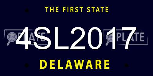 4SL2017 Delaware License Plate