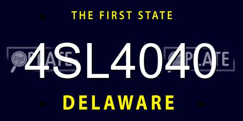 4SL4040 Delaware License Plate