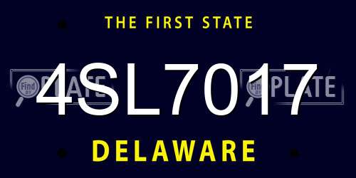 4SL7017 Delaware License Plate