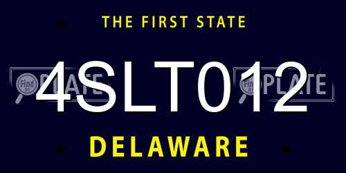 4SLT012 Delaware License Plate