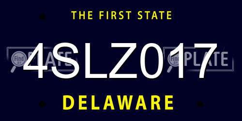 4SLZ017 Delaware License Plate
