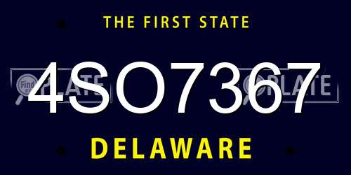 4SO7367 Delaware License Plate