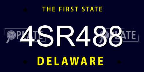 4SR488 Delaware License Plate