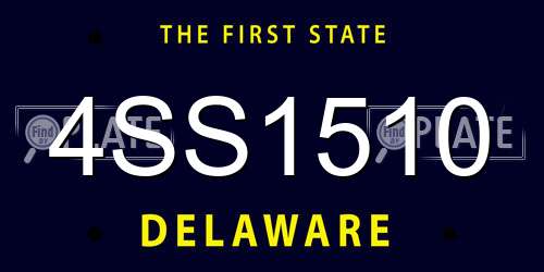 4SS1510 Delaware License Plate