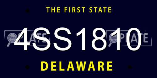 4SS1810 Delaware License Plate
