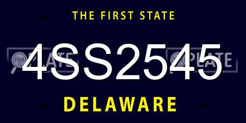 4SS2545 Delaware License Plate