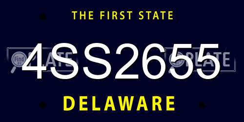4SS2655 Delaware License Plate