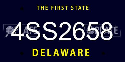 4SS2658 Delaware License Plate