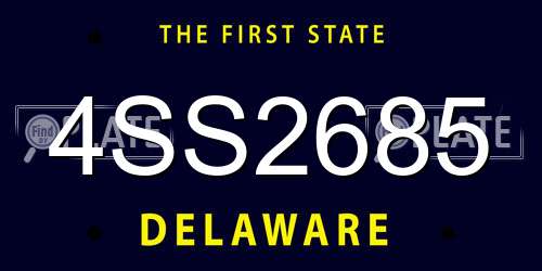 4SS2685 Delaware License Plate
