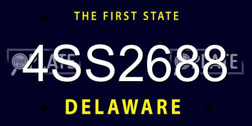 4SS2688 Delaware License Plate