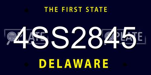 4SS2845 Delaware License Plate