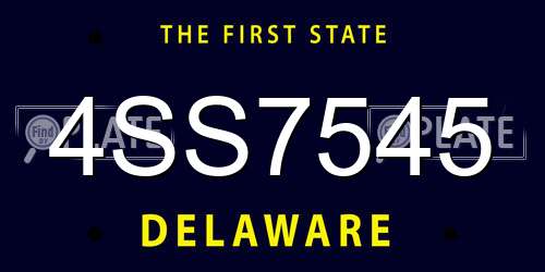 4SS7545 Delaware License Plate