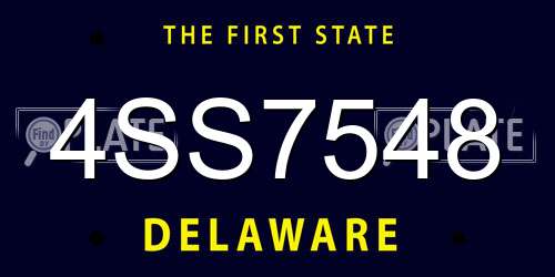 4SS7548 Delaware License Plate