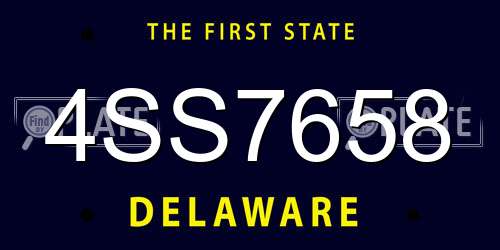 4SS7658 Delaware License Plate