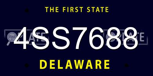 4SS7688 Delaware License Plate