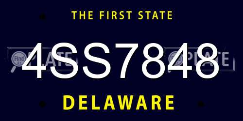 4SS7848 Delaware License Plate