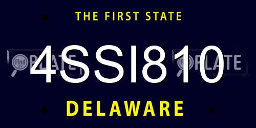 4SSI810 Delaware License Plate