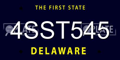 4SST545 Delaware License Plate