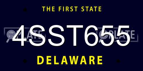 4SST655 Delaware License Plate